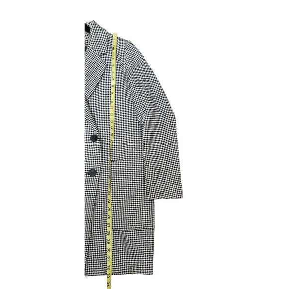 ZARA Houndstooth Tweed Frayed Jacket Blazer Coat - Size S - Black & White Check - Picture 13 of 16